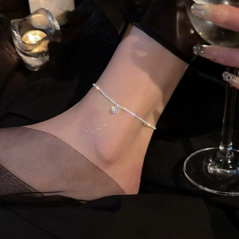 PANJBJ Fußkettchen 925 Sterlingsilber, CZ, Damen, Mädchen - Bild 2
