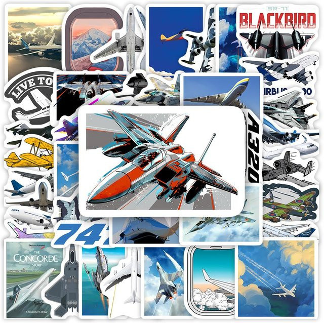Binchi Outdoor Product Kampfjet Flugzeug Aufkleber Wasserdicht für Laptop Handy und Gepäcktaschen in Multicolor - Bild 1
