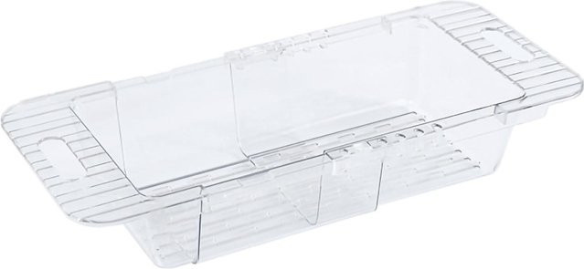 CosyHome Spülbecken-Sieb aus transparentem PET mit Griffen, einziehbares Design, Weiß - Bild 1