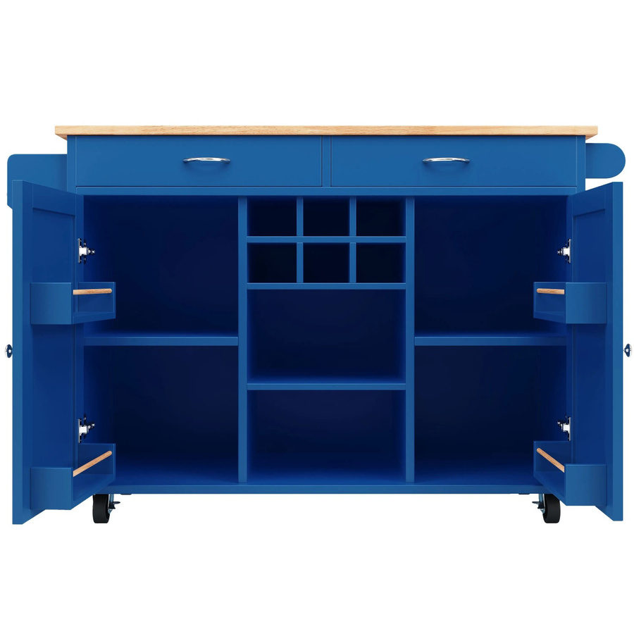 okwish Kücheninsel mit Speicherraum in Blau, modern und multifunktional, B/T/H: 102 x 45 x 92 cm - Bild 2