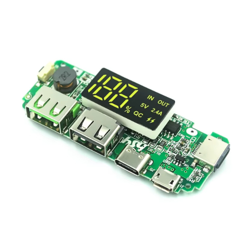 AOKIN Dual USB Power Bank Modul für 18650 Lithium Batterien, 5V 2.1A/2.4A Ladeplatine in Grün - Bild 2