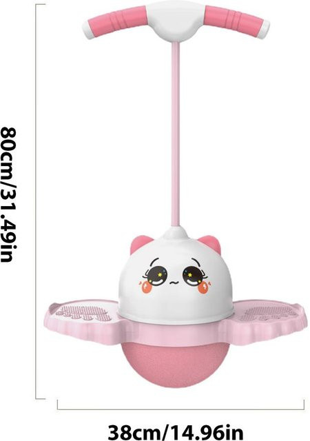 Super Six Kinder-Hüpfstange in Pink mit Anti-Rutsch-Funktion und Griff zur Förderung der Gleichgewichtsfähigkeit, B/T/H: 80 x 38 x 38 cm - Bild 1