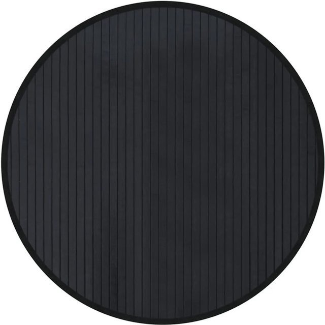 vidaXL Teppich Rund Schwarz aus Bambus und Polypropylen Durchmesser: 60 cm - Bild 1