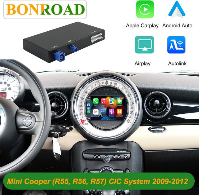 Bonroad Wireless CarPlay und Android Auto Modul für BMW CIC System und Mini Cooper R55 R56 R57 R60 mit Mirror Link und Airplay in Schwarz - Bild 1