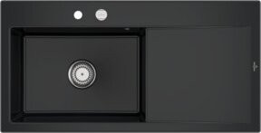 Villeroy & Boch Spüle Subway Style in Pure Black aus Keramik mit Ablaufgarnitur und Exzenter, Breite: 60 cm - Bild 1