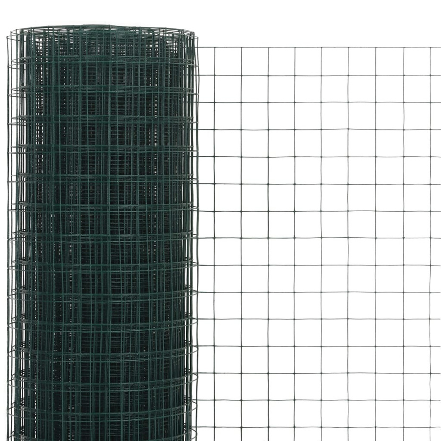 vidaXL Maschendrahtzaun aus Stahl mit PVC-Beschichtung, Grün, B: 25 m, H: 0,5 m - Bild 3