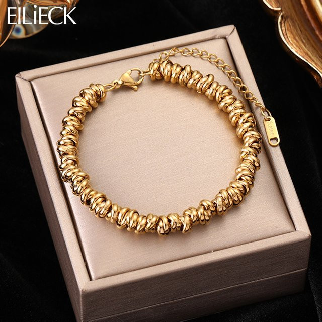 EILIECK Armband Edelstahl, Gold, Damen - Bild 1