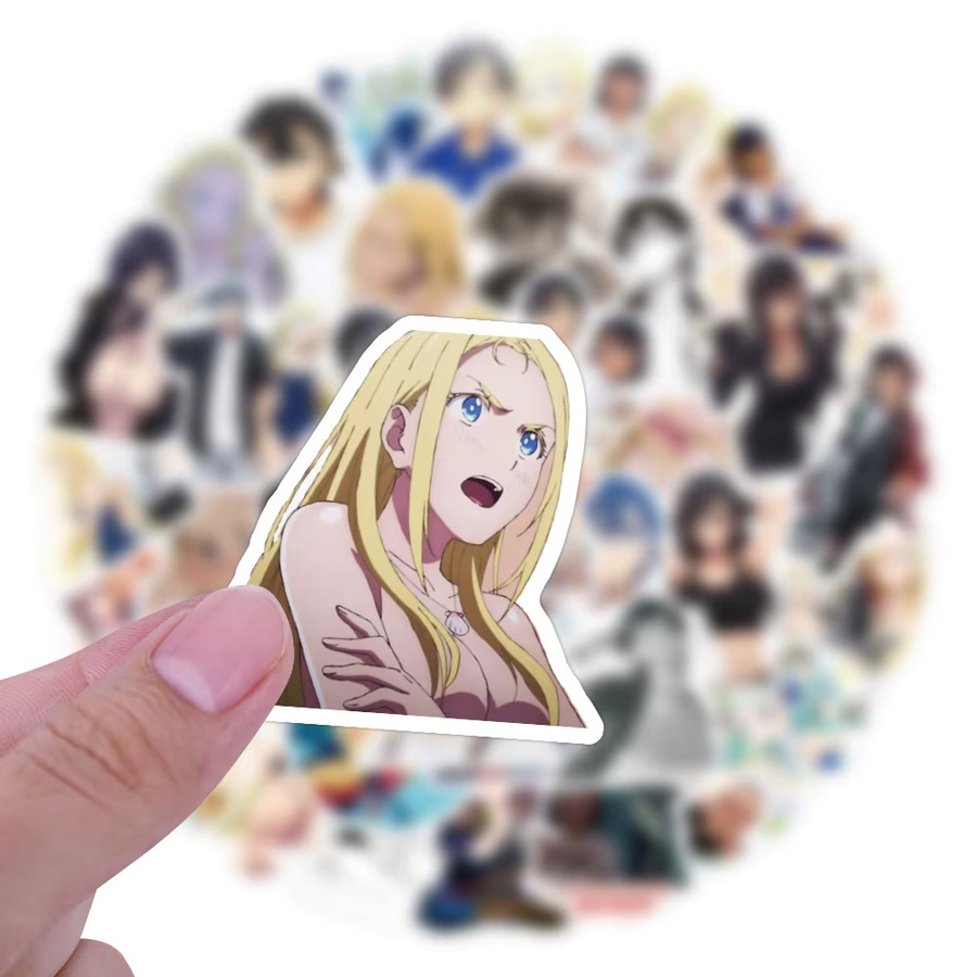 60 Stück Anime Sommer-Treffen Aufkleber, wasserfeste Cartoon-Sticker in Multicolour für Computer, Laptops und Wasserbecher - Bild 2