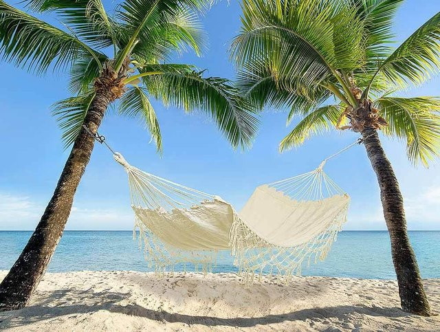 Hängematte Ibiza Boho mit Fransen für Outdoor und Camping, inklusive Tragetasche, B/H: 100 x 200 cm - Bild 1