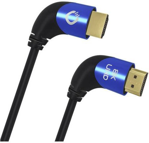 Oehlbach HDMI Anschlusskabel 8K UHD mit 90 Grad Winkel, Schwarz, 2,00 m - Bild 1