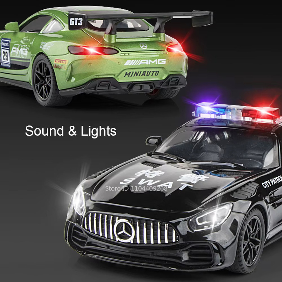 MAKEDA GT3 Track Car GTR Modell, 1:32, mit Licht und Sound, Metall, Gummireifen - Bild 3