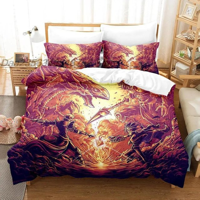 Yu Gi Oh Bettwäscheset mit 3D-Anime-Print, Mehrfarbig, Material: Mikrofaser, B/B: 228 x 228 cm - Bild 1