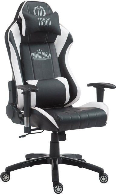 TPFLiving Racing Gaming Bürostuhl Shiva 2 aus Kunstleder in Schwarz/Weiß - Bild 1