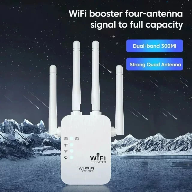 OLOEY Dual Band WiFi Extender 5G 2.4G Wireless Repeater Signal Booster Gigabit Router Verstärker in Weiß - Bild 1