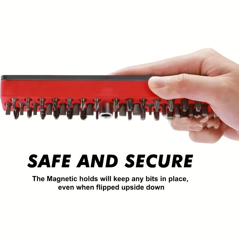 Magnetische Aufbewahrungsbox für 43 Bits mit Sechskantkopf in Rot, passend für 1/4-Zoll-Schraubendreherköpfe - Bild 3