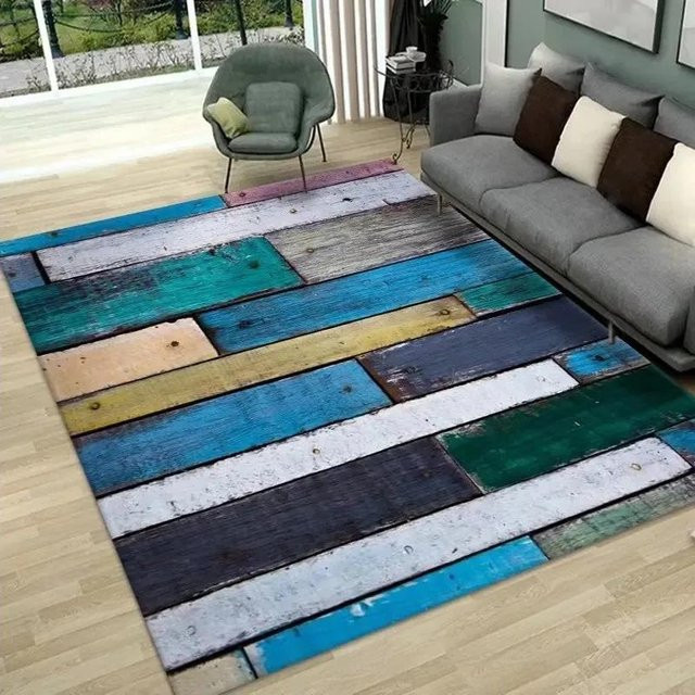 Karpetti Druckteppich in Braun und Multicolour mit geometrischem Design, rutschfest und waschbar, B/T: 80 x 50 cm - Bild 1