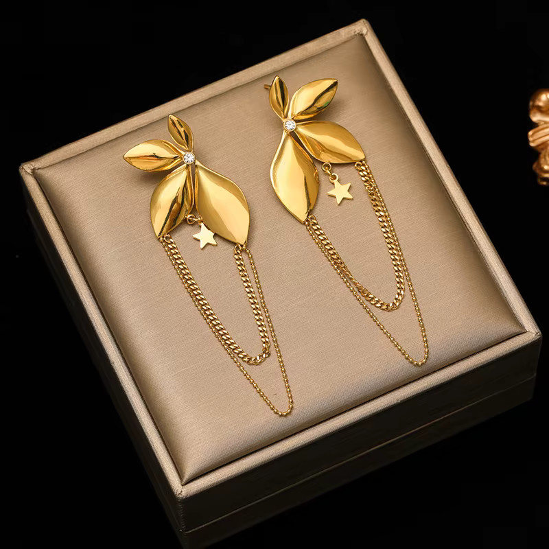 EILIECK Ohrringe, Edelstahl, Gold, Damen - Bild 1