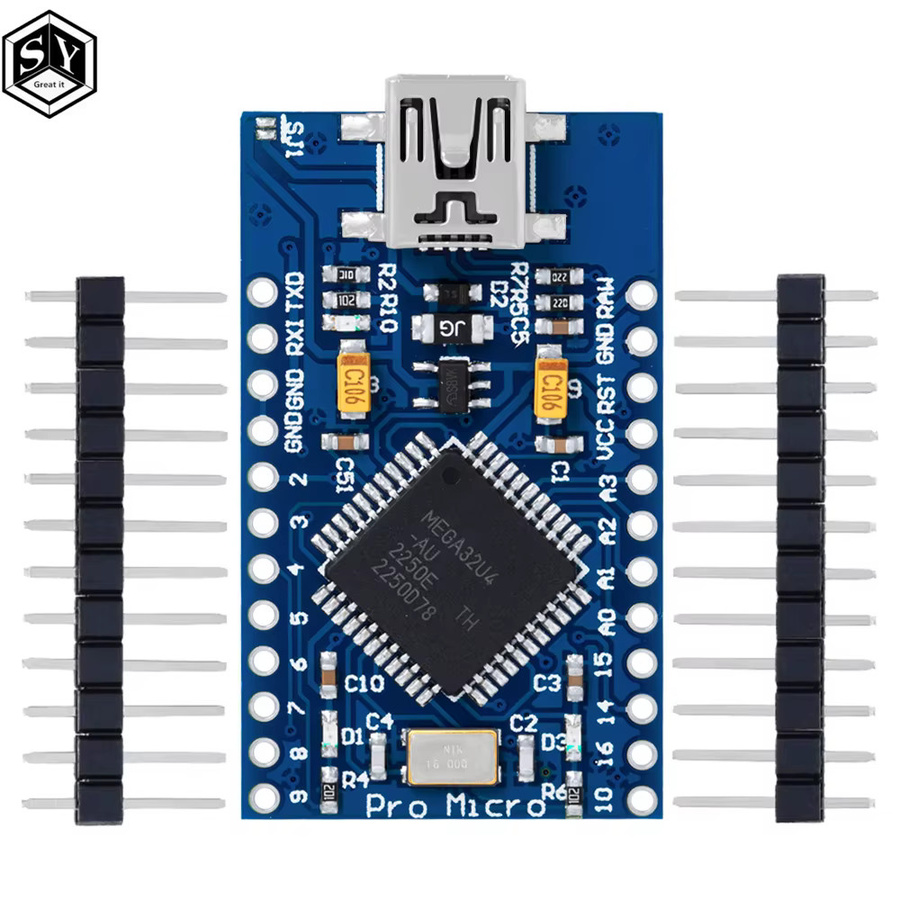 Baishundianzi Pro Micro Atmega32u4 Arduino Ersatz Board mit USB-C Interface, 5V 16MHz, Blau - Bild 3