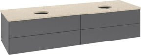 V&B Waschtischunterschrank Antao mit Beleuchtung, Anthrazit lackiert, B/T: 160 x 50 cm - Bild 1