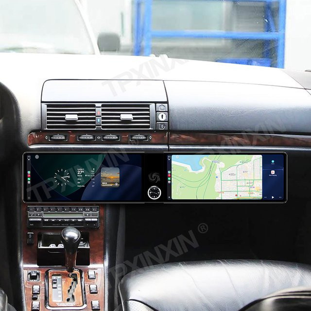 TPXINXIN Android Auto und CarPlay Multimedia Autoradio mit GPS-Navigation für Mercedes Benz S-Klasse W140 1991-1998, 24,6 Zoll, Schwarz - Bild 1