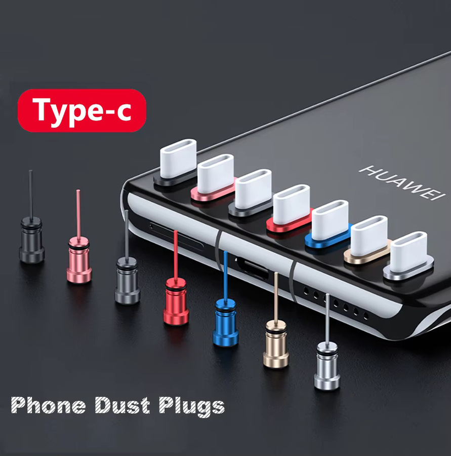 Staubschutzkappen aus Metall für USB-C und 3,5 mm Klinkenanschlüsse für iPhone, Samsung und Xiaomi - Bild 2