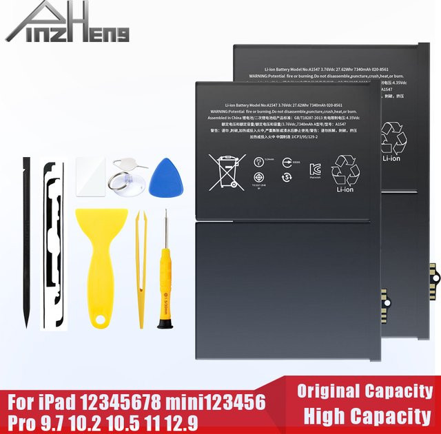 PINZHENG Ersatzakku für iPad 5 6 Air 1 Air 2 Mini 2 3 4 5 Pro 9.7 10.5 11 12.9 in Schwarz - Bild 1