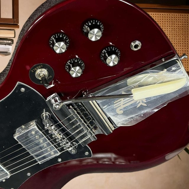 SGS Retro 11 E-Gitarre mit Mahagoni-Korpus und Palisander-Hals in Dunkelrot - Bild 1
