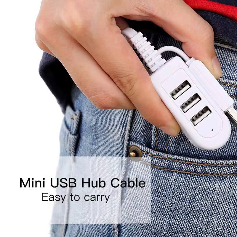 3-Port USB 2.0 Hub als USB-Splitter und Ladegerät für Laptop und PC in Weiß - Bild 5