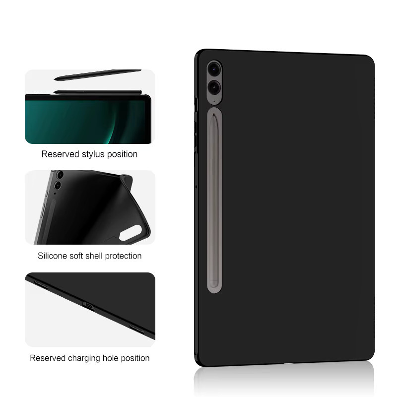 Schutzhülle aus Silikon und TPU für Samsung Galaxy Tab S9 FE 10.9 (SM-X510, X516B, X516) in Schwarz - Bild 4
