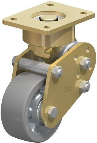 Blickle Lenkrolle LPFE-ALTH 127K-AS gefedert in Silber mit Aluminium-Rad-Durchmesser: 125 mm und 450 kg Tragfähigkeit - Bild 1