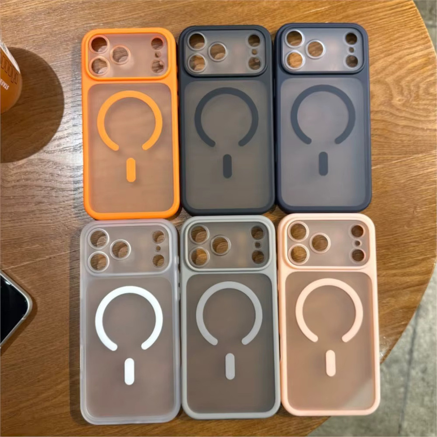 Original Matte 2 in 1 MagSafe Hülle Candy Translucent Armor Wireless Charging Cover für iPhone 17 Air, 16, 15, 14, 13 Pro Max in Orange Transparent - Bild 4