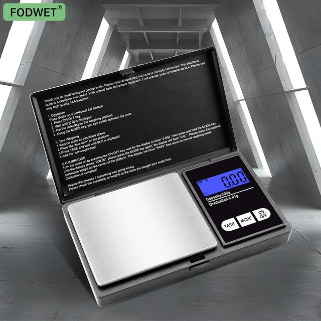 Digitale Flip-Top-Laborwaage von Fodwet mit Kalibrierfunktion in Silber aus Edelstahl - Bild 1