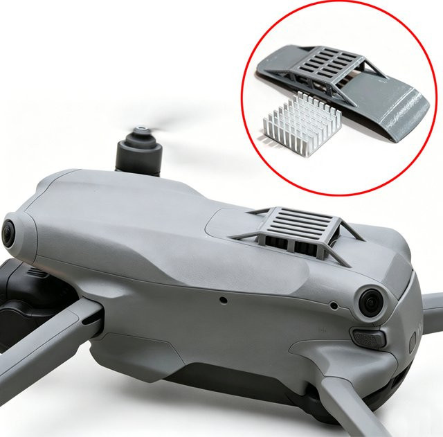 DJI Air 3s / Air 3 RC Drohne 4G LTE Modul Kühlrippen-Schutzabdeckung Kit aus Aluminium in Silber - Bild 1