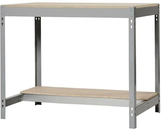 PROREGAL Werkbank Buffalo in Grau mit höhenverstellbarer Arbeitsfläche, Traglast 600 kg, H x B x T: 84 x 120 x 76 cm - Bild 1