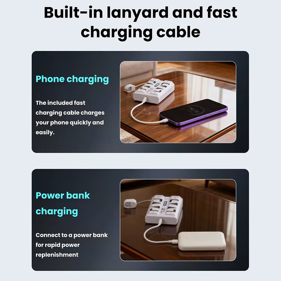 occkic Powerbank Gehäuse mit 22,5 W Schnellladung und 2x21700 DIY-Batteriefach, Dual-Mode mit Niedrigstromladung, Grau oder Weiß - Bild 5