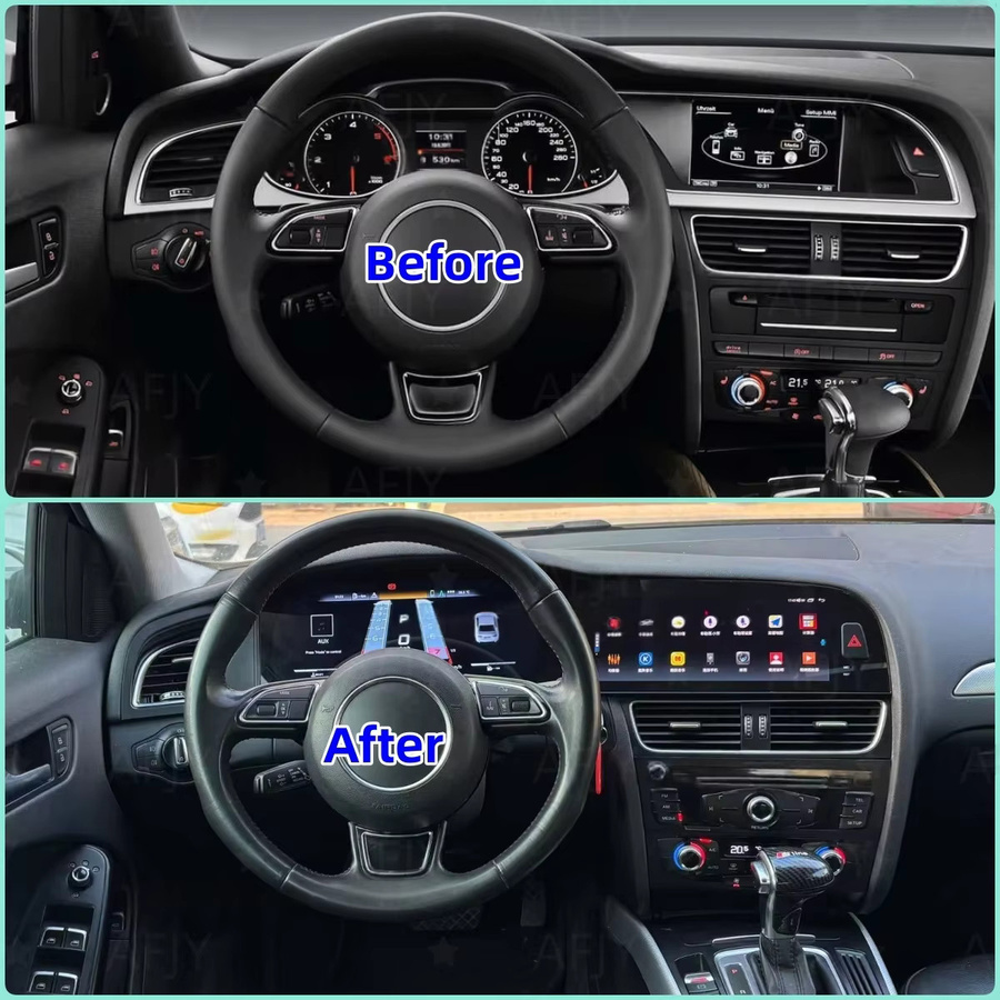 YANFU Autoradio Multimedia-Player mit CarPlay, Android Auto und GPS für Audi A4 A5 S4 S5 B8 (2010-2016), Schwarz - Bild 3