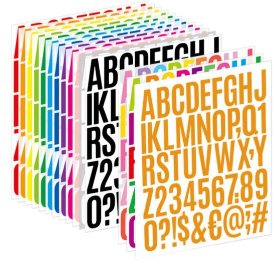 500 Stück selbstklebende Buchstabenaufkleber aus grünem PVC in 2 Zoll Größe von Amusedly - Bild 1