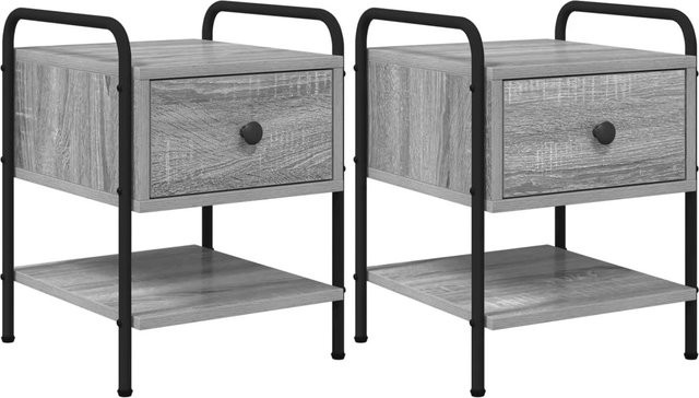 vidaXL Nachttisch Set 2 Stück Grau Sonoma modern B/T/H: 35 x 36,5 x 47 cm - Bild 1