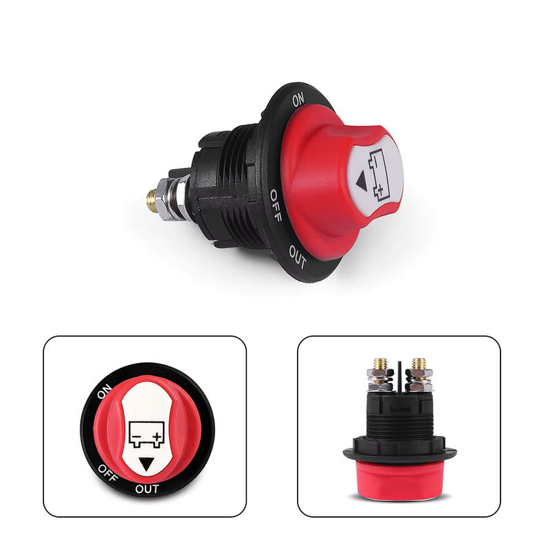 Dynoracing Batterie-Trennschalter Kit für Auto, Lkw und Boot, 12V DC, Farbe: Rot - Bild 5