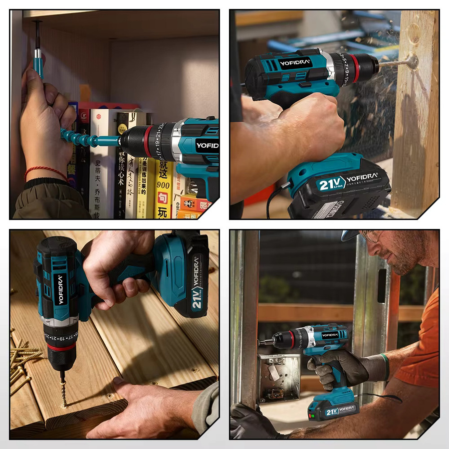 YOFIDRA 3in1 Akku Schlagbohrmaschine mit 25+3 Drehmomentstufen, kompatibel mit Makita 18V LXT Akkus - Bild 6