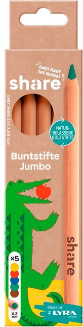 share Buntstift Jumbo 5er-Set Multicolor aus Zedernholz - Bild 1