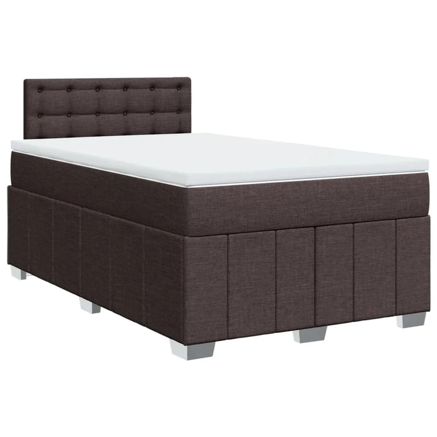 vidaXL Boxspringbett Hybrid mit Matratze und Taschenfederkern, Dunkelbraun, B/T: 120 x 190 cm - Bild 2