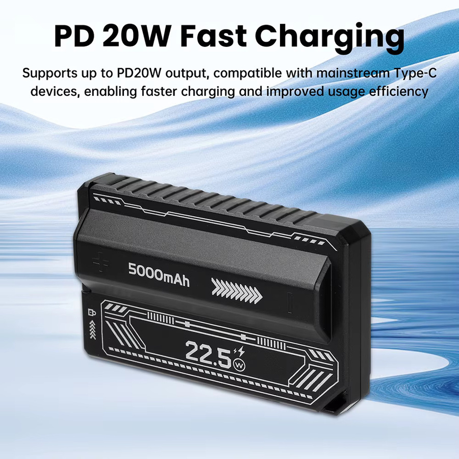 Gaqqee PD 20 W Schnelllade-DIY-Batteriegehäuse für 21700 Akkus, einzelliges lötfreies Powerbank-Gehäuse mit abnehmbarem Leistungsmodul und integriertem Kabel, Schwarz - Bild 4