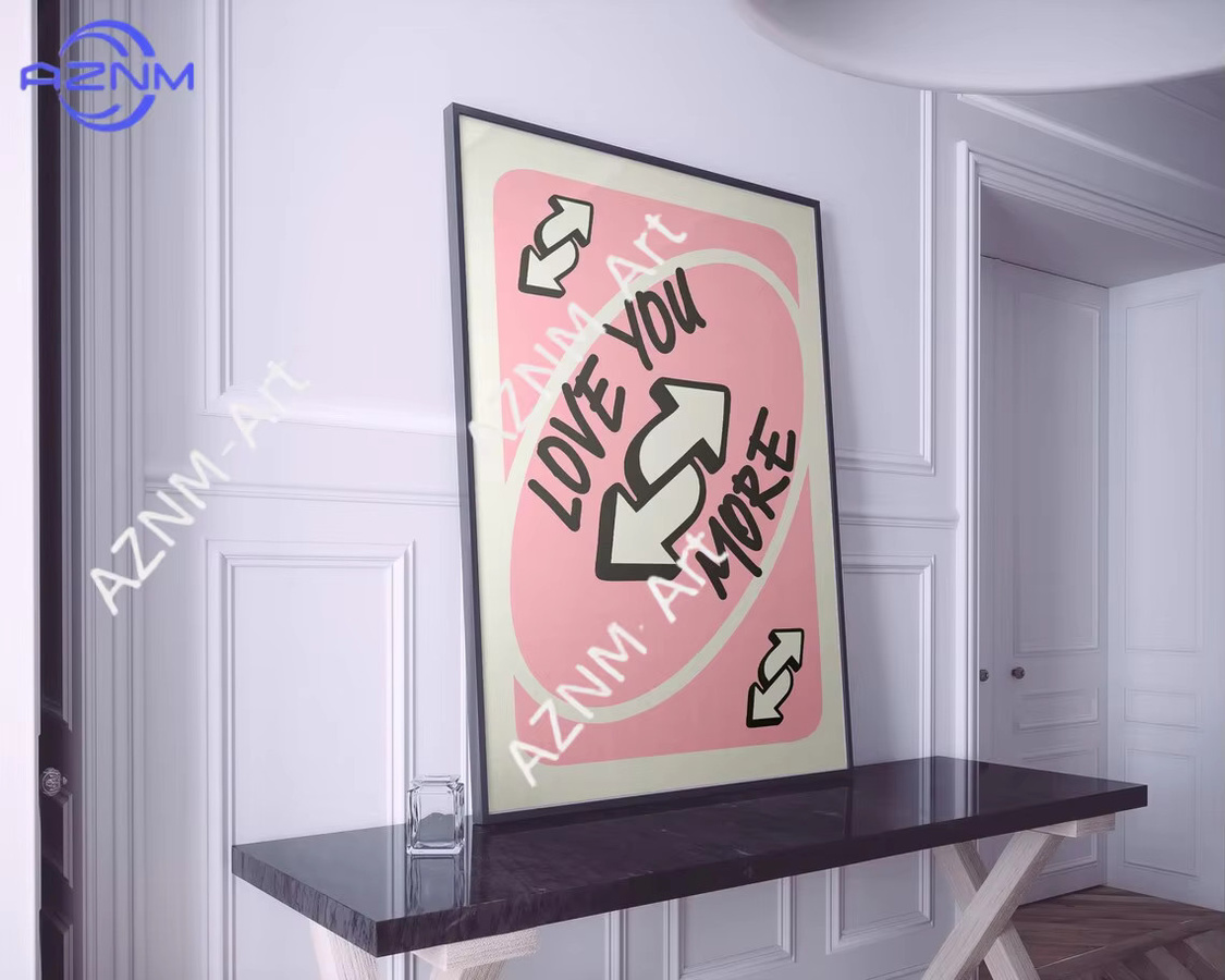 KAYOU Retro-Wandposter Love You More in Rosa – Typografische Y2K-Kunst als Wanddekoration für dein Schlafzimmer oder Wohnzimmer - Bild 3