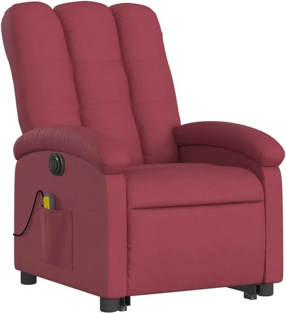vidaXL Elektrischer Massagesessel mit Aufstehhilfe in Rot, Modell 3 mit Stoffbezug und Armlehnen - Bild 1