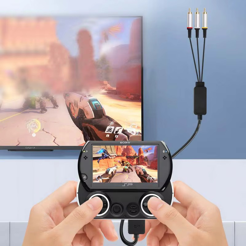 OULLX AV-Kabel für PSP GO Konsole mit HDMI und RCA Anschluss, Stereo-Verbindungskabel in Schwarz - Bild 3