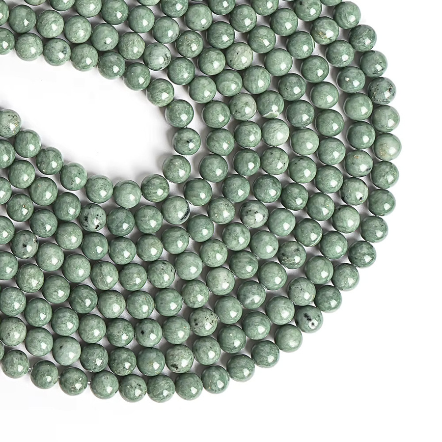 Perlen Naturstein Jade, grün, rund, 8 mm - Bild 6
