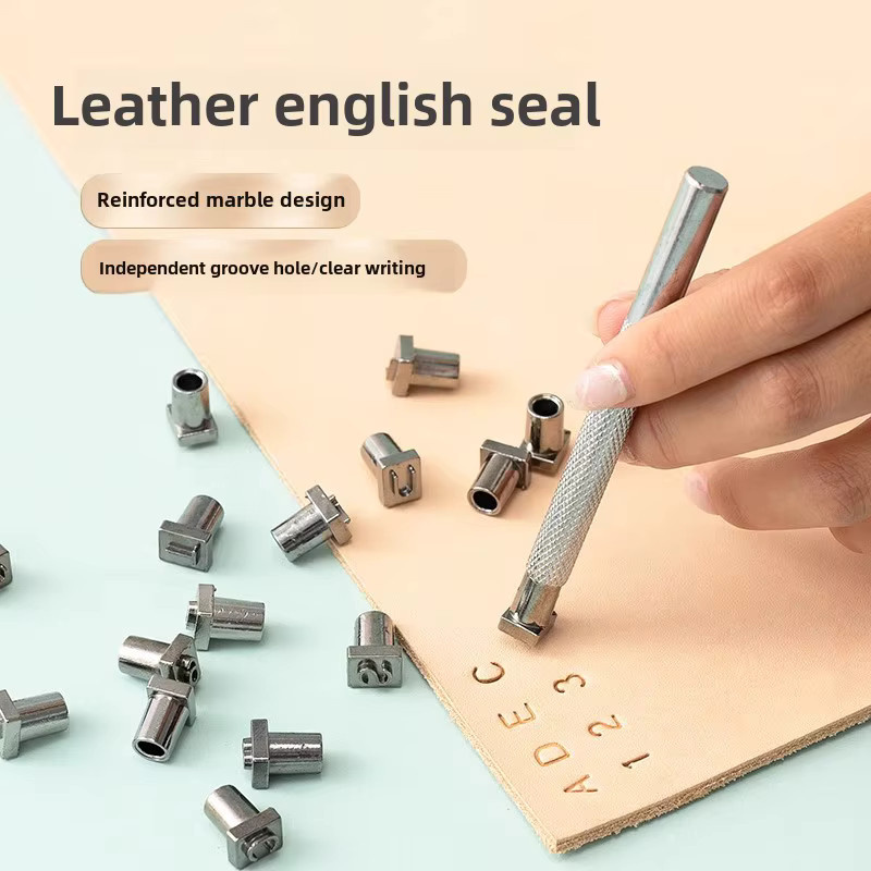 37-teiliges Metall Alphabet und Zahlen Stempel Set für Leder Gravur und DIY Prägung in Silber - Bild 3