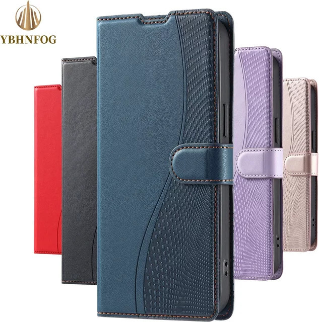 Luxus Leder Flip Case Brieftasche für Samsung Galaxy A-Serie in Blau - Bild 1