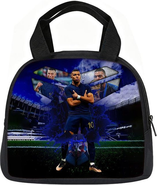 Isolierte Lunchtasche Fancy Style Studio in Blau mit Fußballstar-Design für Schule und Reisen - Bild 1